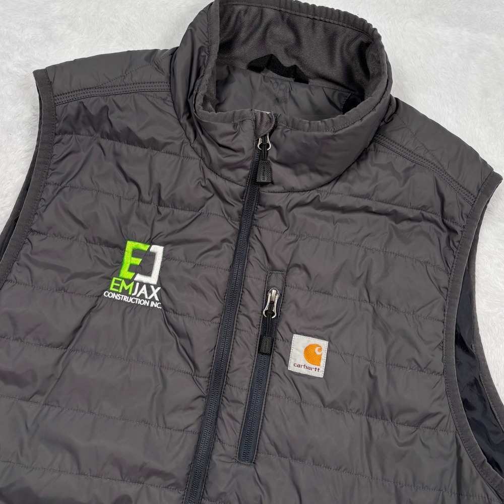 Carhartt Gilliam Puffer Vest Mens XL Shadow Gray Rain Defender Insulated Quilted